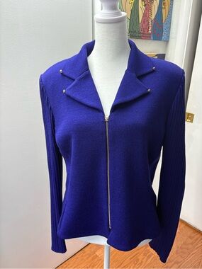 Women’s Royal Purple Zip-Front Knit Jacket